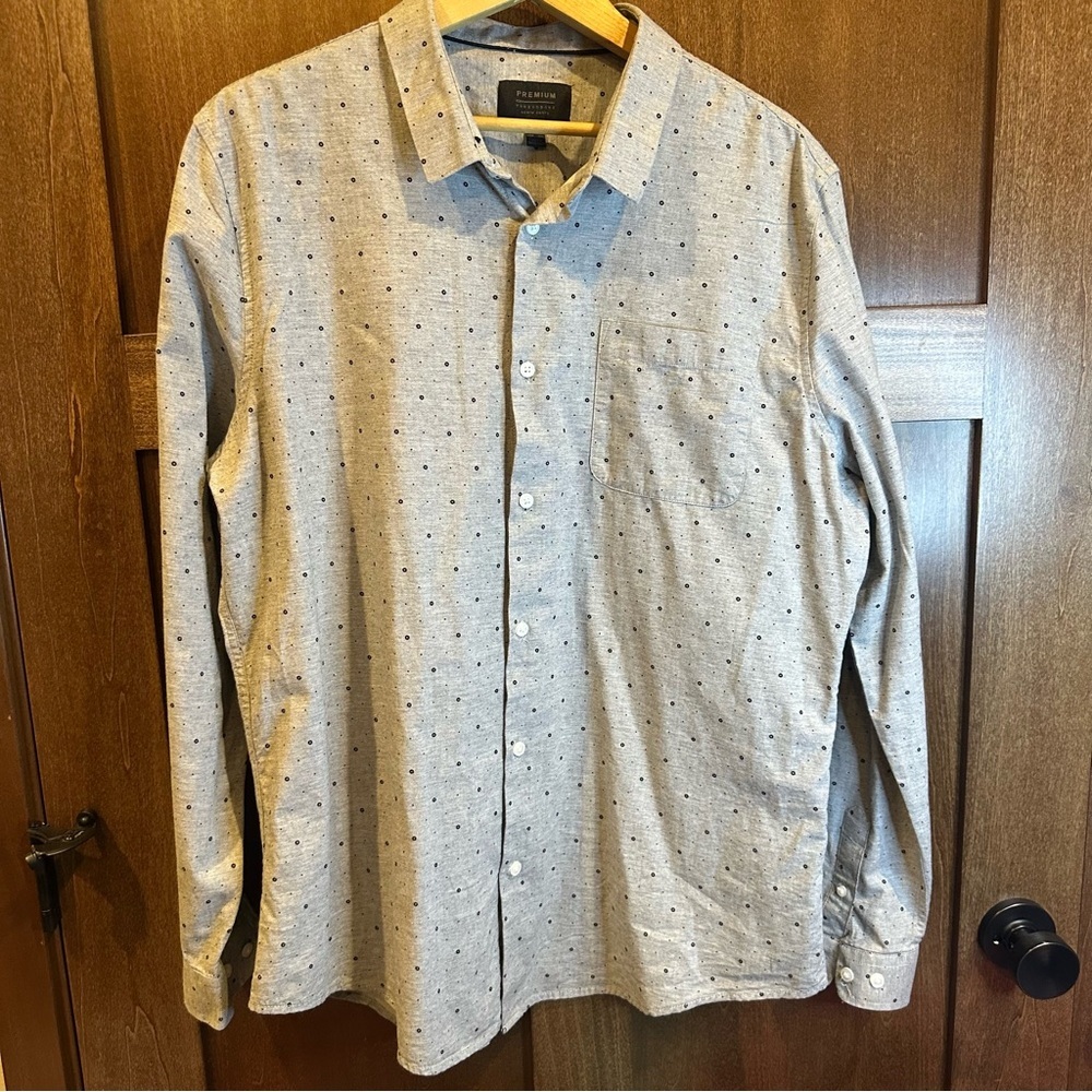 Threadbare Classic Gray Patterned Men's Dress Shi… - image 1